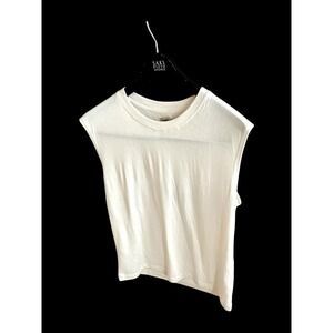 Faherty Cutoff Shirt Cloud Muscle Tshirt Sz Medium Cream